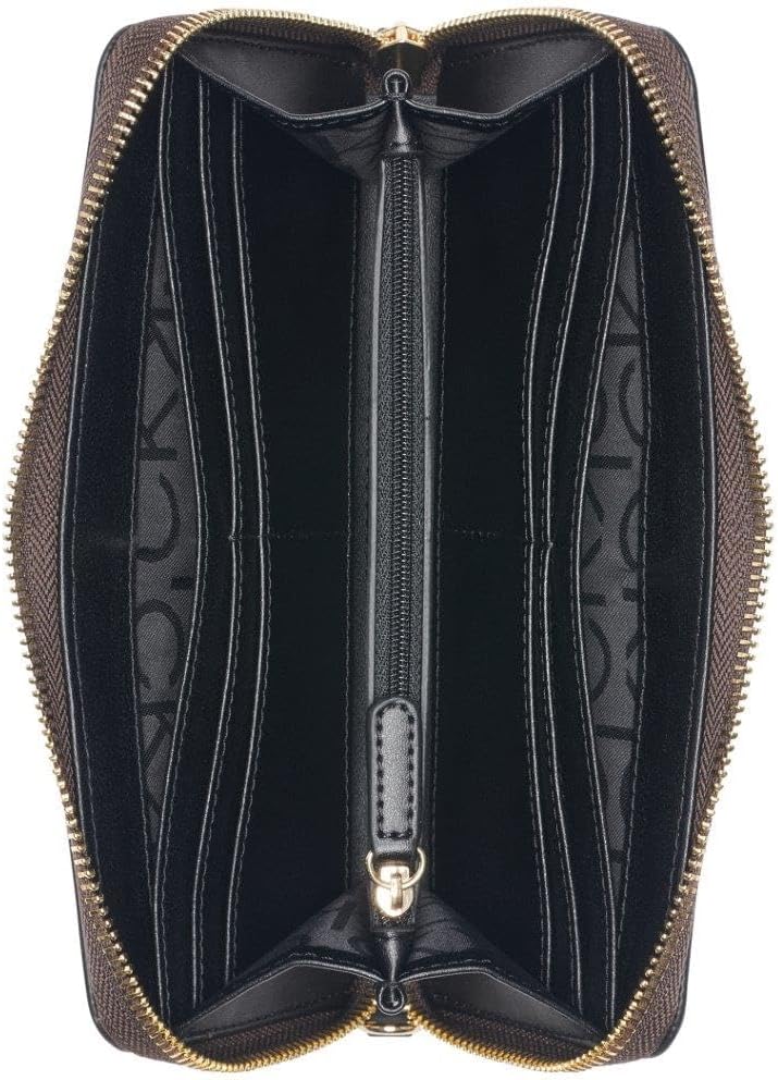 Calvin Klein womens Key Item Saffiano Continental Zip Around Wallet With Wristlet Strap - Image 4