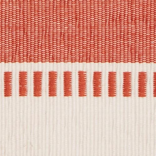 Beekay Dobby Strip Woven Natural Cotton 13 Inch X 72 Inch Table Runner These Farmhouse Style Boho Handmade With Tassel Table Runner For Dining Table Holiday Party, Dresser Decorations - Burnt Orange #TOP3