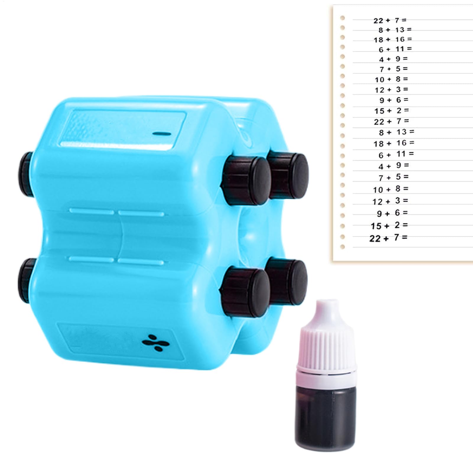 Math Stamp Roller,4 in 1 Fill in The Blank Educational Tool | Digital Roller Stamp | for Kids Classroom Home Addition Subtraction Multiplication Division Teaching Development