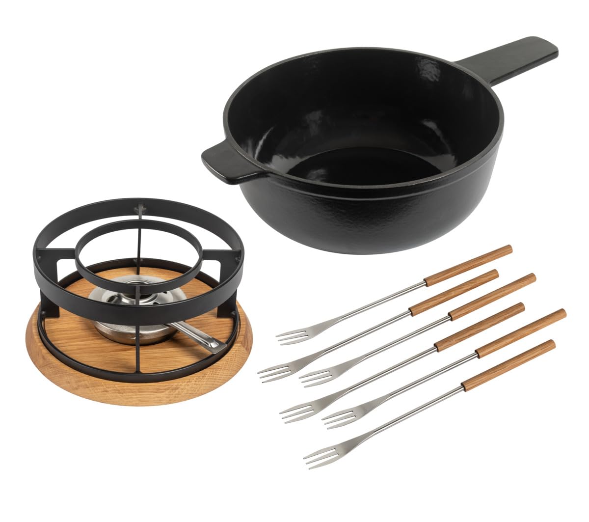 KUHN RIKON Käsefondue Set Induktion Gusseisen schwarz matt Alpstein 24 cm