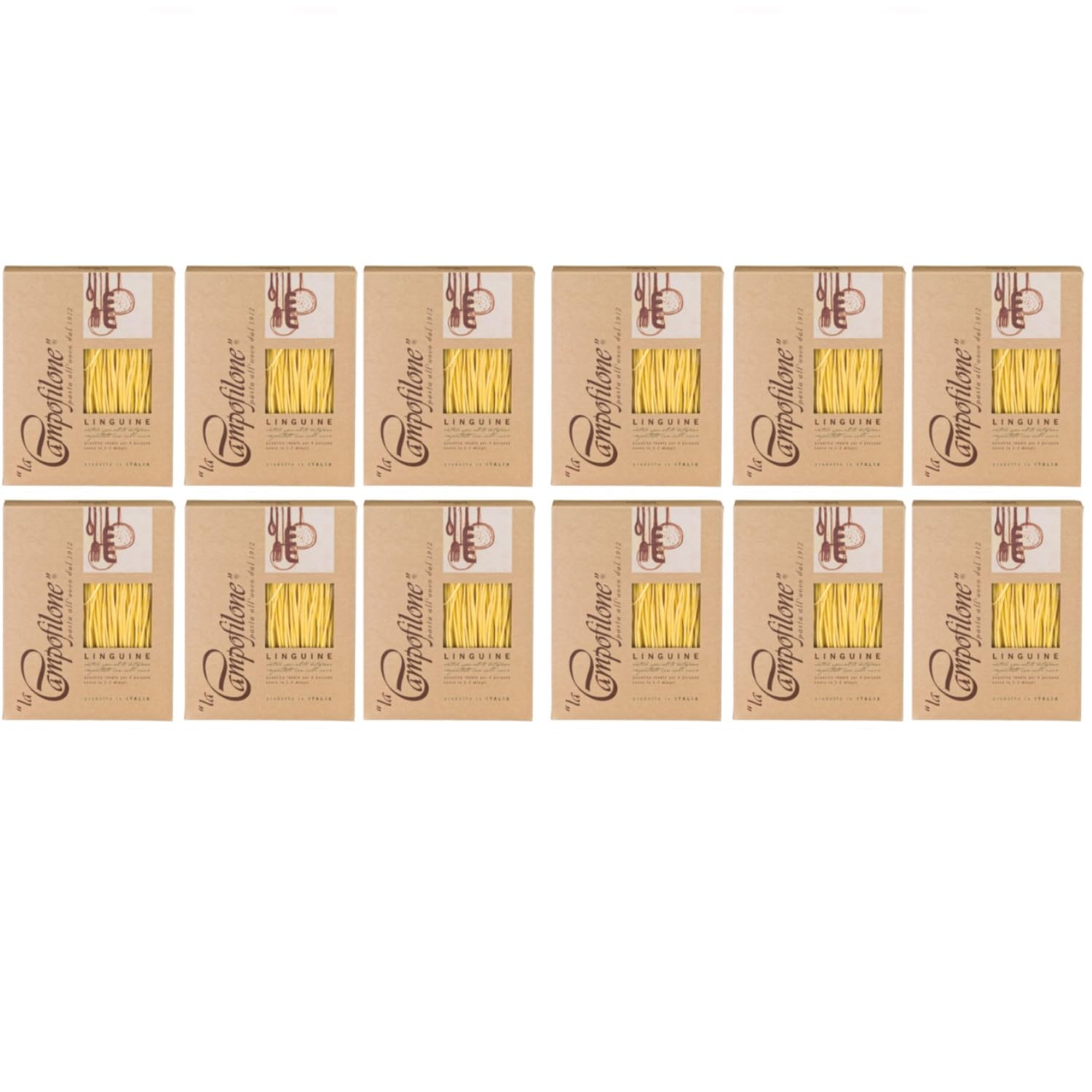 La Campofilone Linguine mit Ei Italien inkl. FeinWert E-Book (12 x 250g)