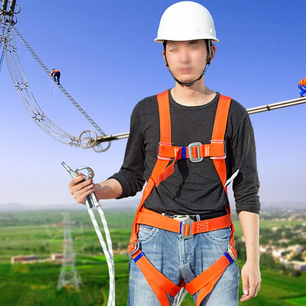 SwaYve Cinturón de Seguridad para Trabajos Aéreos, Arnés de Seguridad de Cuerpo Completo, Kit de Arnés de Seguridad para Escalada, Arnés de Detención de Caídas, para Escalada en Árboles, Montañismo, R