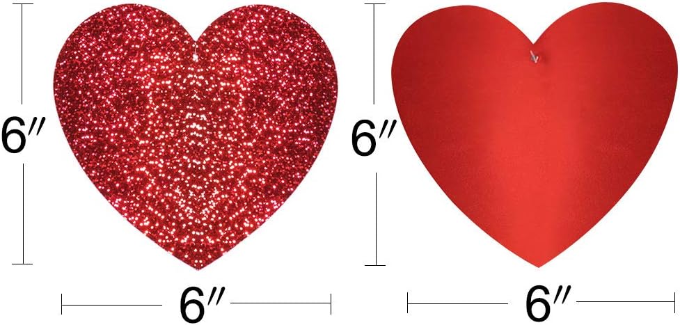 Valentine's Day Glitter Heart Swirl Hanging Decoration- Bridal Shower, Engagement, Wedding,Birthday Party Decorations 30Ct : Home & Kitchen