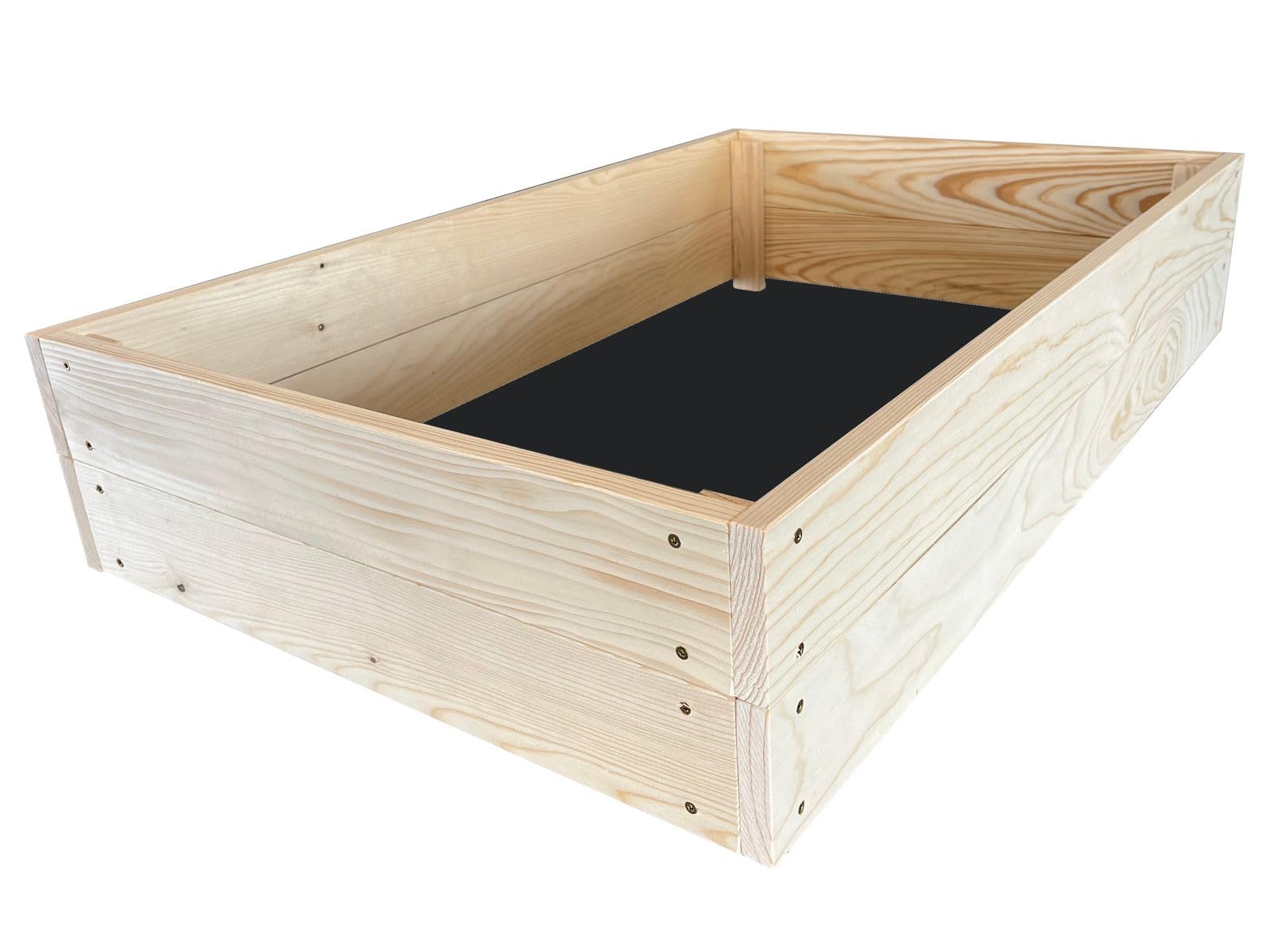 Lermowoood Hochbeet aus Holz 60x40x20 cm Natur – Pflanzkasten für Gemüse & Kräuter – mit Agrovließ – steckbar & stapelbar- Aussenbereich ideal für Garten, Balkon & Terrasse