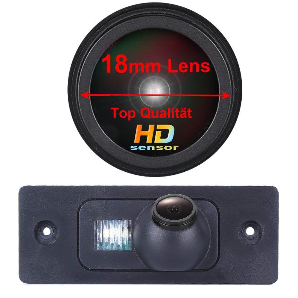 Cámaras de Marcha atrás Visión Nocturna HD 1280x720P Cámara de visión Trasera para Audi TT 8J 2007/Porsche Cayenne 9PA 2003-2010/Skoda Fabia Combi 2004 (No DC604 Tamaño=84mmx32mm)