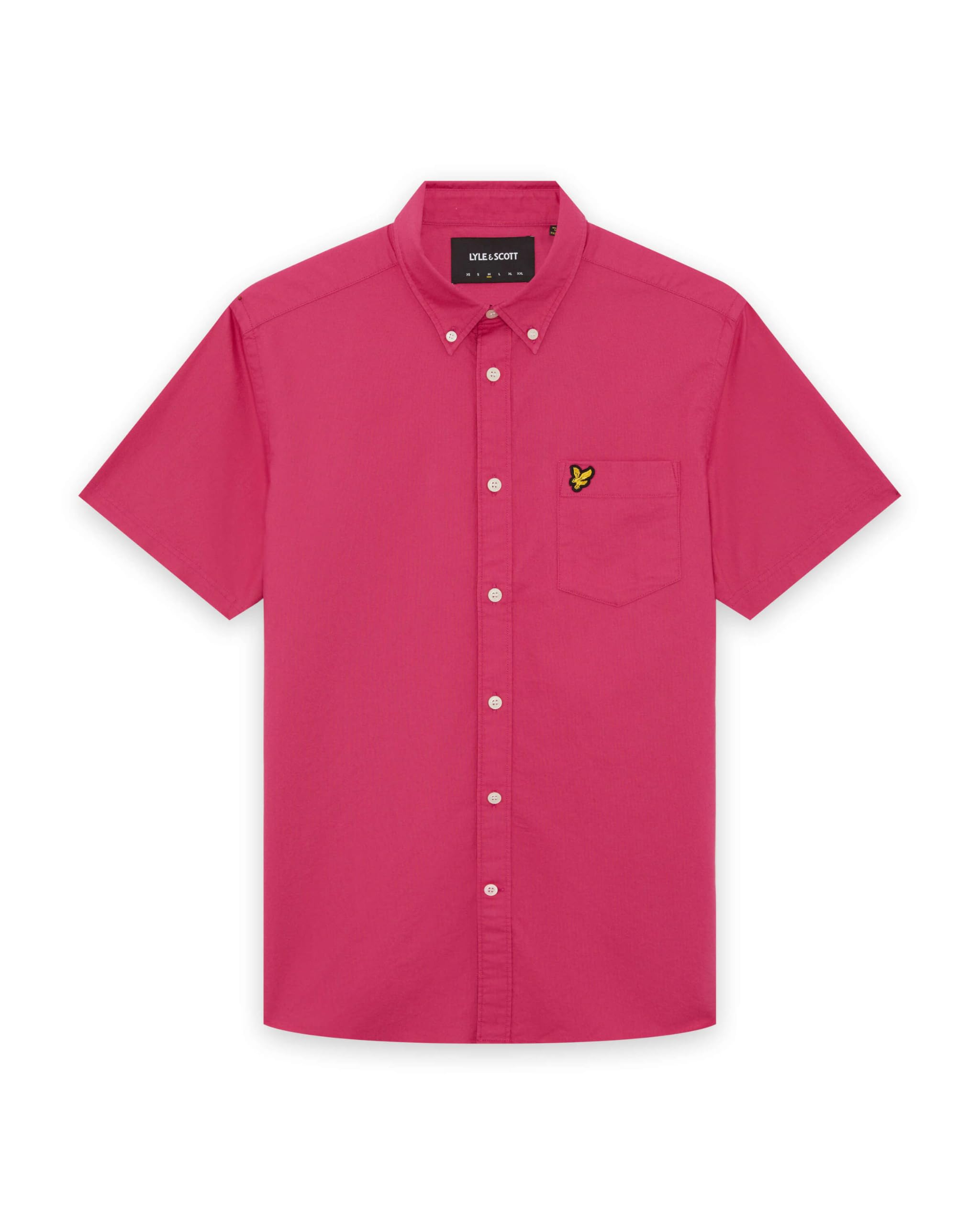 Lyle and Scott   ShortsSleeve Oxford Shirt In Pink, Men's Size Medium