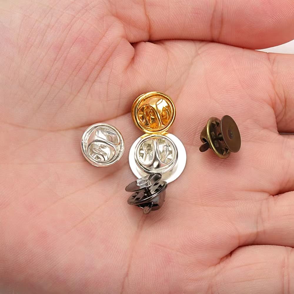 80 par przypinek z pustymi szpilkami (10 mm x 9 mm), podkładki TuNan Pin Butterfly, sprzęgła, spinki, zamiennik do etykiety, rękodzieło, tworzenie biżuterii, kolor srebrny