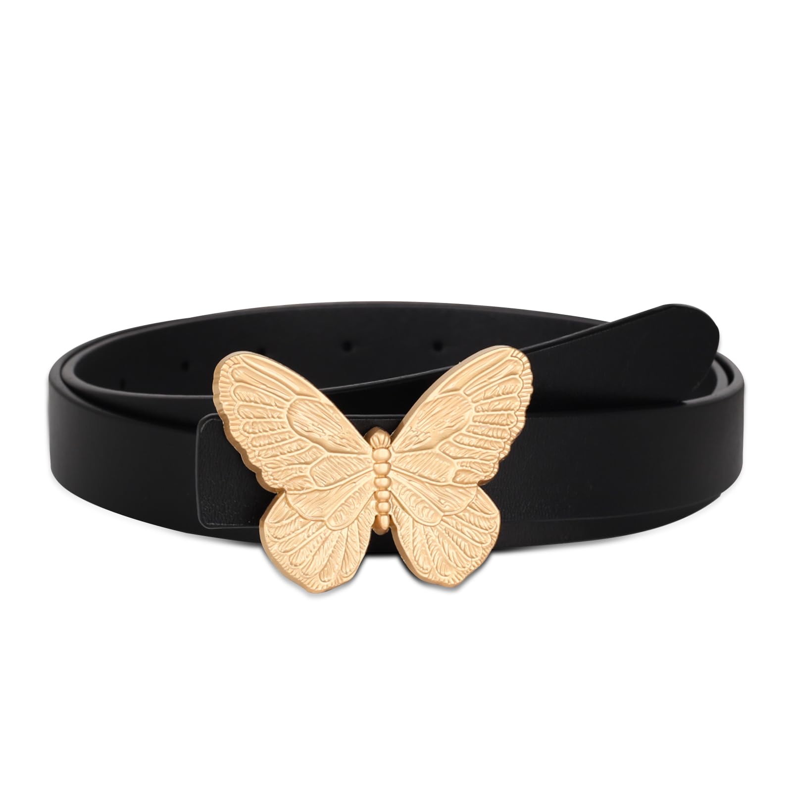 Women's Leather Belt with Buckle - Ideal for Dresses, Jeans, and Coats