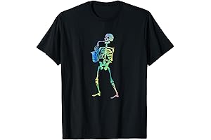Skeleton Playing Saxophone - Jazz Halloween Music Spooky Scary T-shirt