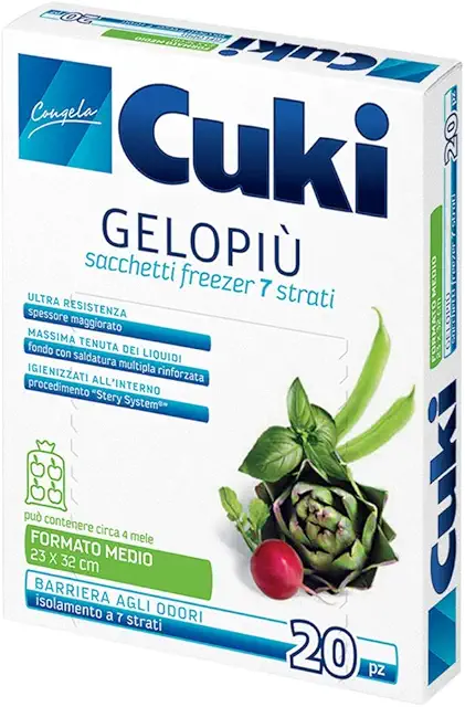 Sacchetti per congelatore Cuki Gelopiù medi 23x32cm 2,5L - 20 pezzi