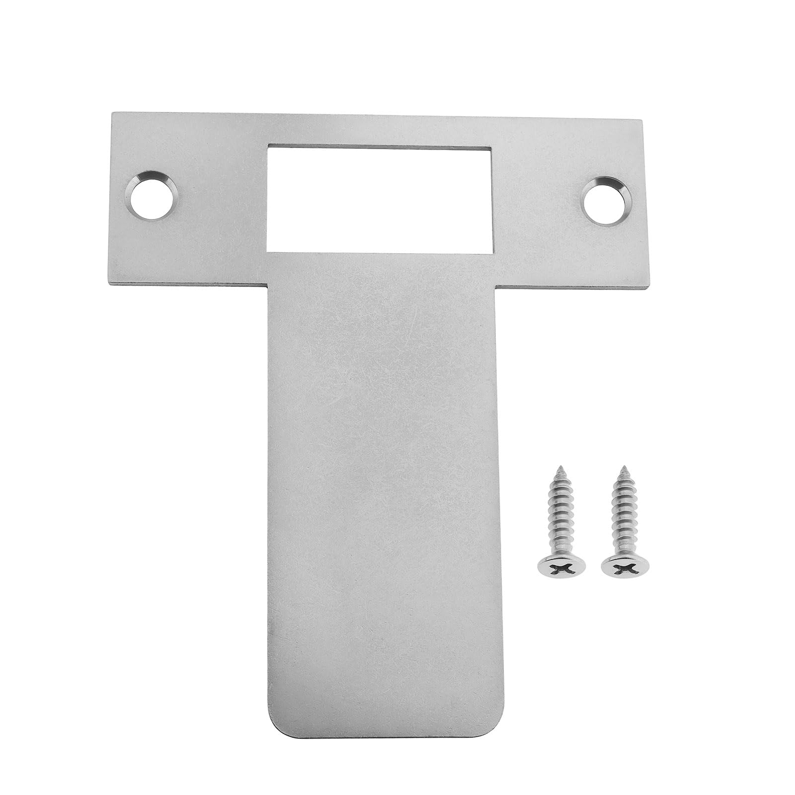 LT Easiyl Door Strike Plate Stainless Steel Long Lipped Striking Plate with Screws for Outwards Opening Door, 84x97mm