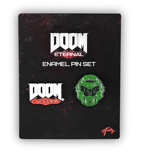 Doom Eternal Slayer's Club & Doom Eternal Logo Pin Set | Exclusive Doom Series Enamel Collector Pins | Set Of 2