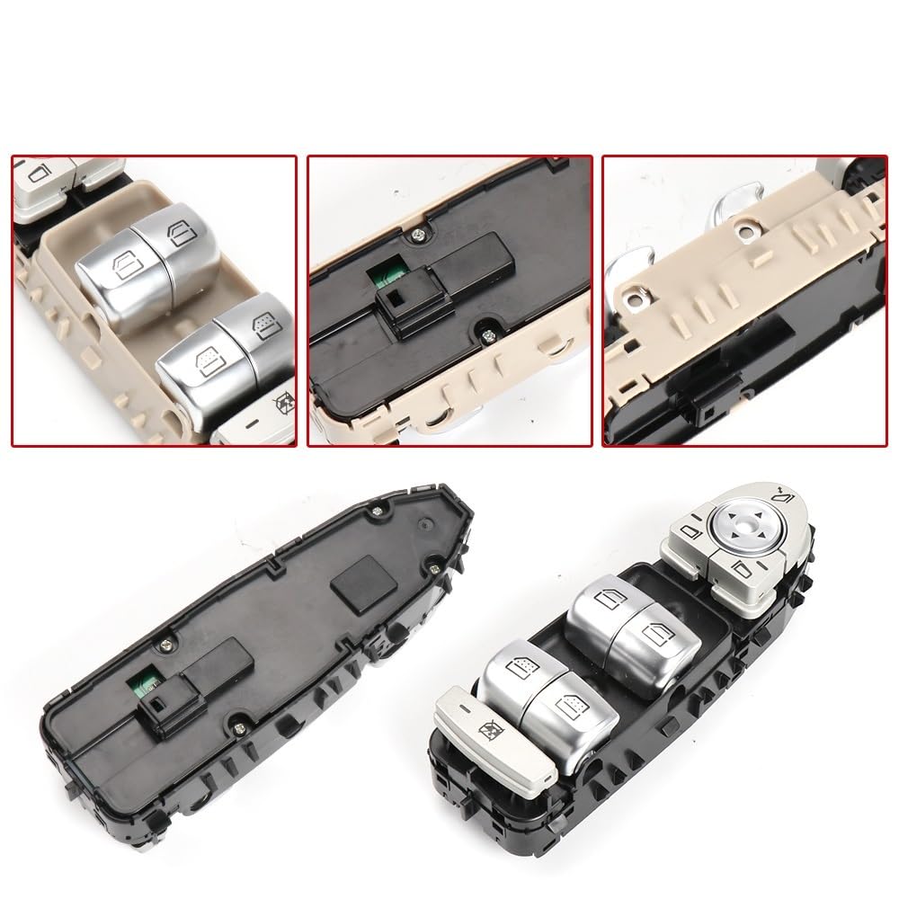 W213 Car Power Window Control Switch Window Lifter Switch Button Fit for Benz E Class 2016-2021 E260 E200 E300 E400(Beige)