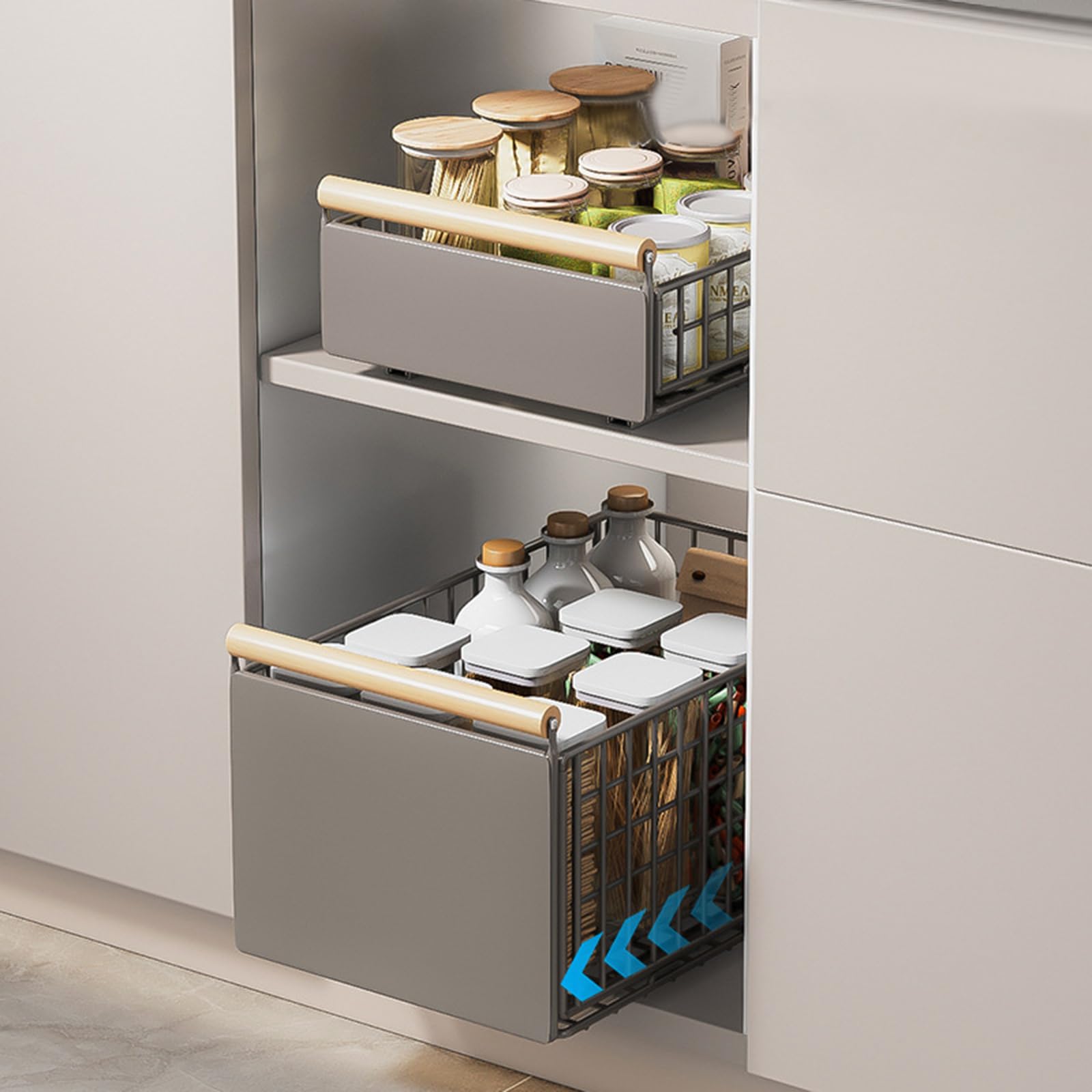 Estante de lavabo extensible que ahorra espacio, organizadores de almacenamiento multicapa impermeable, capacidad práctica de 10 kg para organizar despensas, baños, etc
