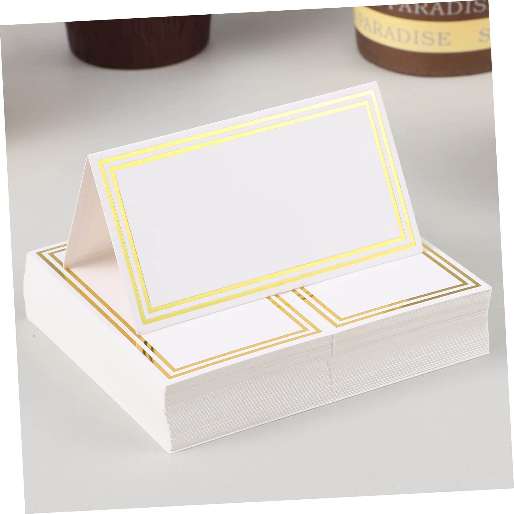 HOMSFOU 3 Sätze Tischkarten Mit Bronzing Design Für Hochzeiten Und Dinnerpartys Elegante Platzkarten Aus Dickem Einfach Zu Beschreiben Robust 60 Stück * 3
