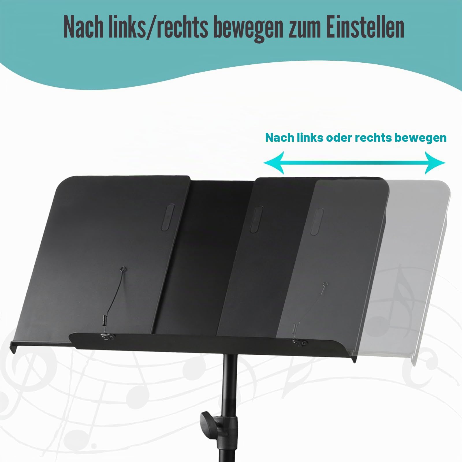 Vekkia Notenständer-Verlängerungen, Panel 21,6 cm × 31,8 cm (2 Stück), passend für Panel-Musikständer mit einer Breite von 51,8 cm oder weniger, max. montierte Breite 64 cm.