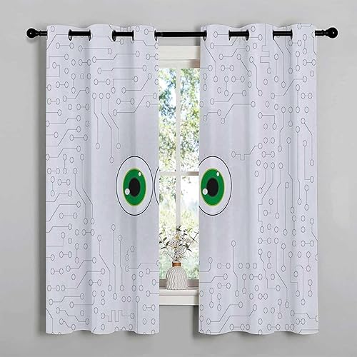 Cortinas para Cocina Trippy - Cortinas divisoras cortas con ojales, manta acústica de 63 pulgadas de ancho por 80 pulgadas de largo, 2 paneles