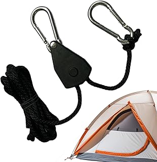 ラチェットロープ固定用タイダウン - ラチェット機構付き プーリー ストラップ バックル - 防風 キャノピー タイダウン | キャンプ、クライミング、アウトドア、リギング、ハイキング、アドベンチャー、ガーデン、フェンシング、旅行用
