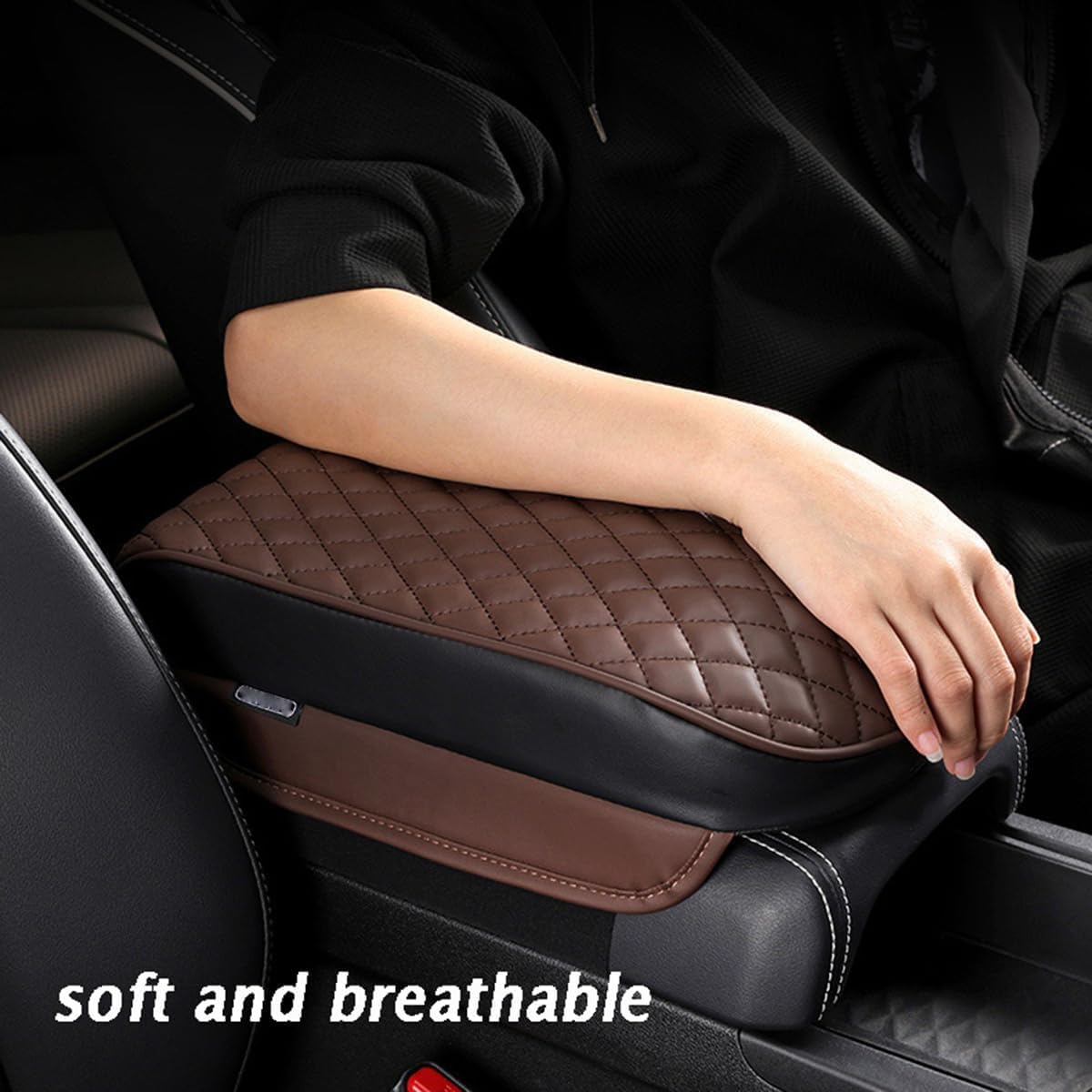Armlehnen Polster Auto für MG Astor/Gloster/GT /MG3 /MG4 /MG5 /MG6 /One/TF/ZR/ZS/ZT, Car Armrest Box Pad Leather wasserdichte Center Konsole Abdeckung Armlehne Box Matte,C White