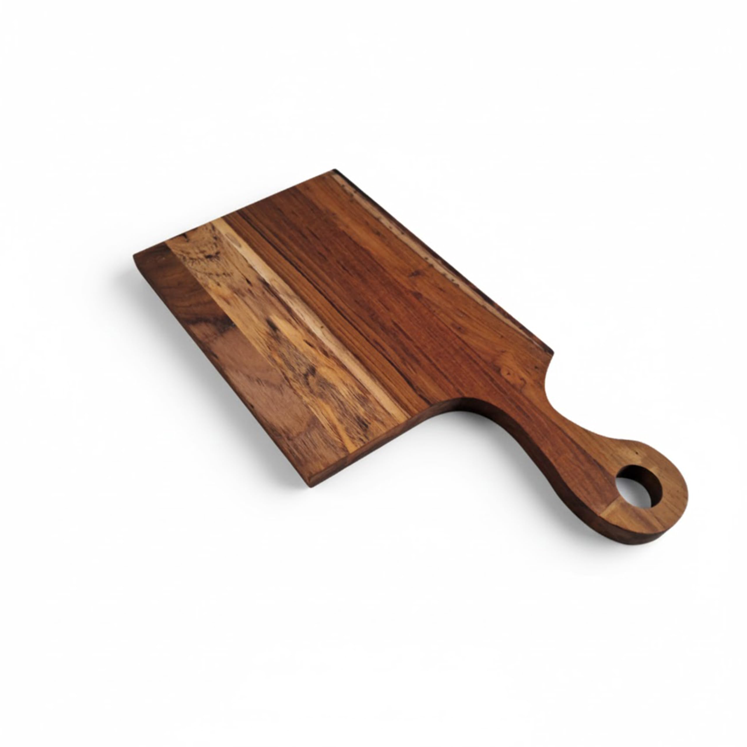 Zenovia Wooden Chopping Board Paddle Shape | Premium Teak Wood Cutting Board for Vegetables, Fruits & Meat | Knife-Friendly Wooden Chopping Board for Kitchen
