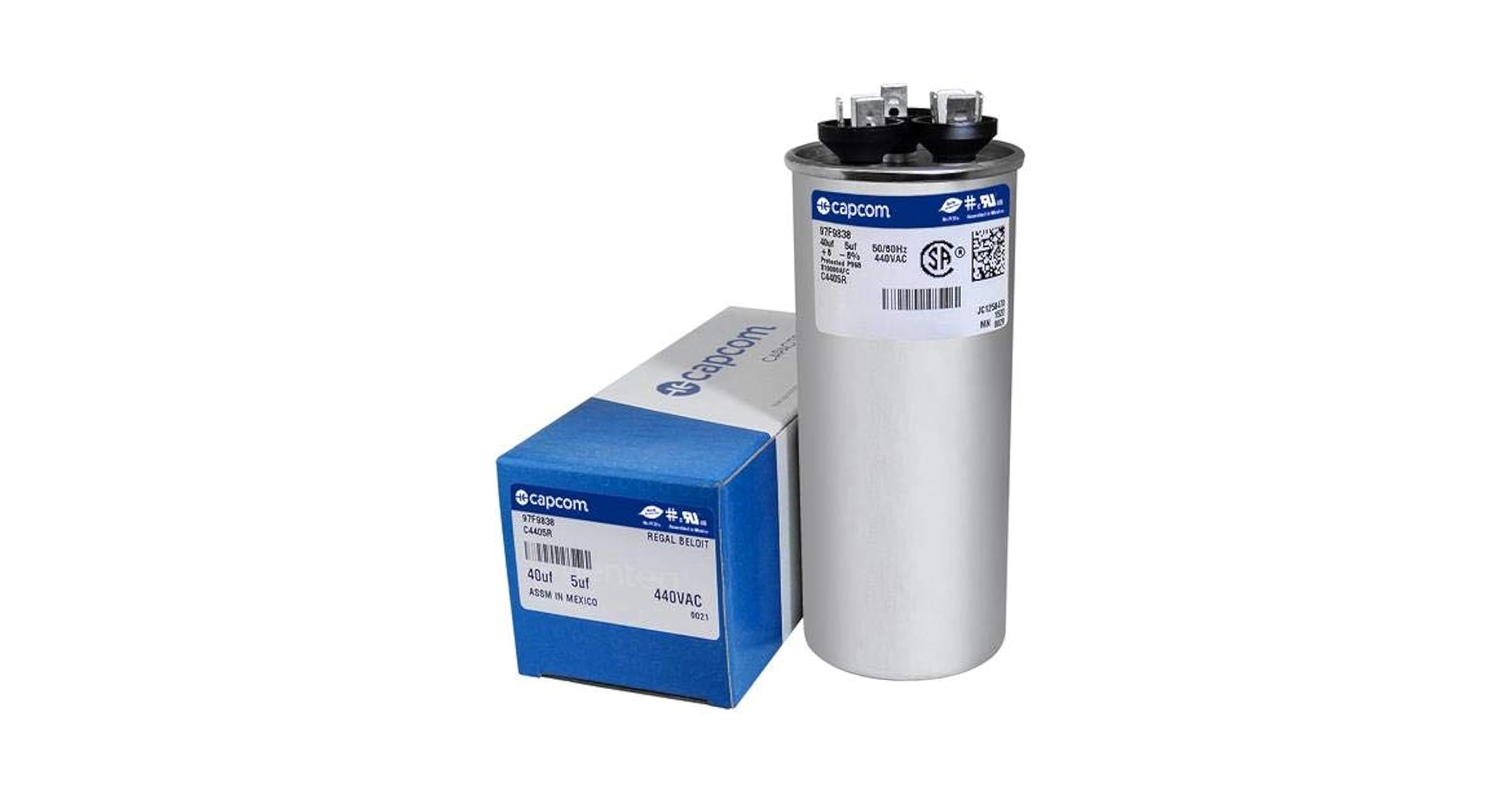 ひ 0810 Trane CPT00668 / CPT-0668 - 40 + 5 uF MFD x 440 VAC Genteq