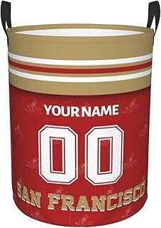 San Francisco Laundry Hamper Custom Laundry Hamper with Name Number Personalized Laundry Baskets Collapsible Storage Basket for Bedroom Bathroom Football Fan Gift