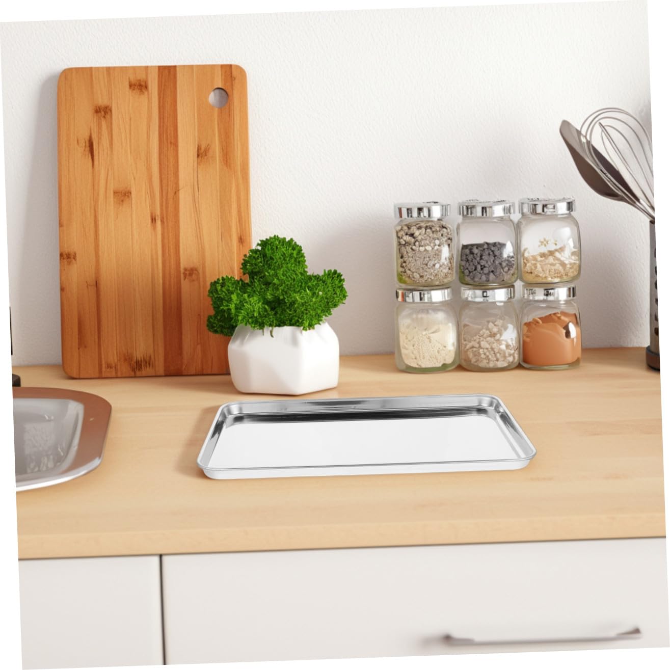 Toyvian Lot De 2 Plateaux De Cuisson En Acier Inoxydable Plateau Inox Rectangulaire 10.43X5.98X0.47In Pour Four Barbecue Égouttage D’Huile Et D’Eau Cuisine Et Pâtisserie