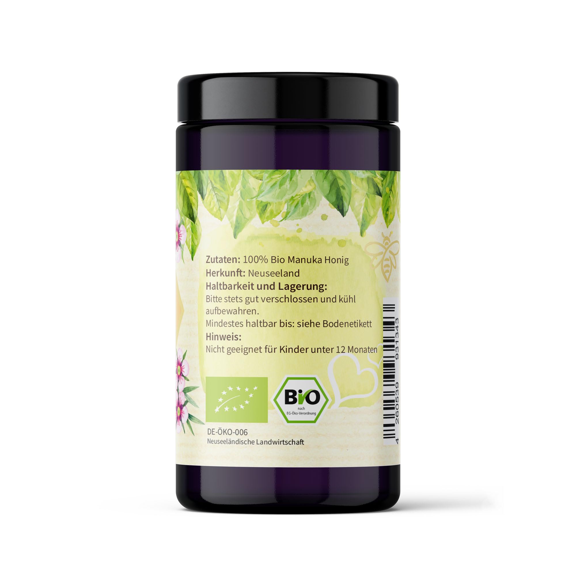 Manuka Bio Honig +514 MGO (250 g) 100% pur aus Neuseeland - Monofloral