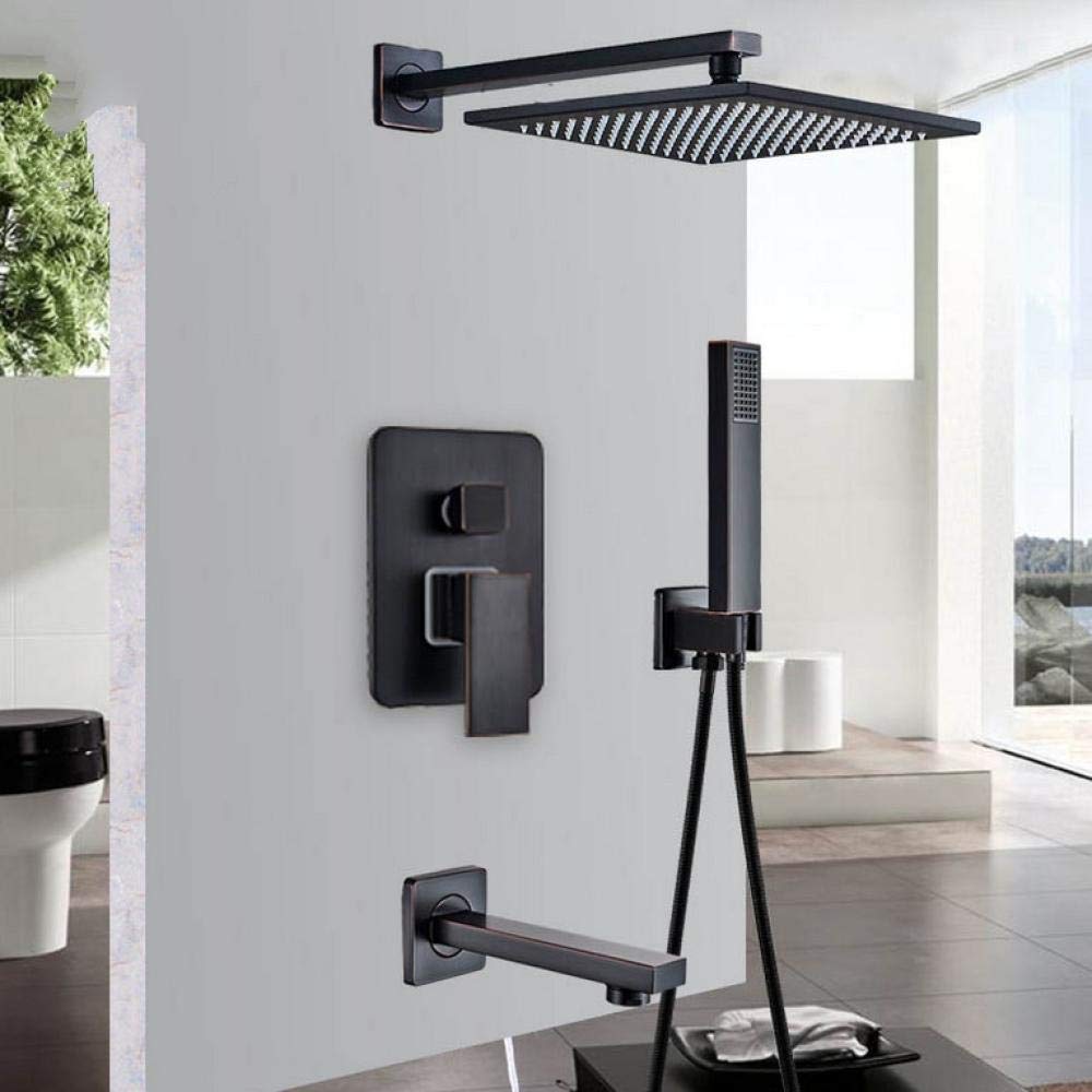 Robinet de douche en bronze noir de luxe pour salle de bain moderne