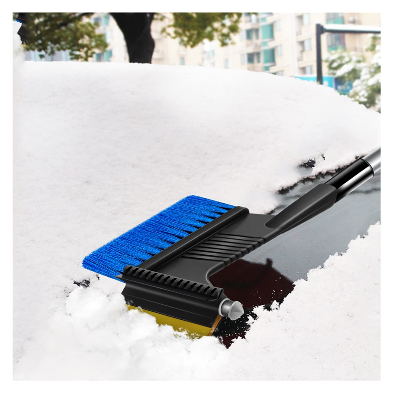 Grattoir à Neige Multifonctionnel Voiture Pare-Brise grattoir à Glace Verre Brosse à Neige rétractable déneigeur nettoyant Outil de déneigement