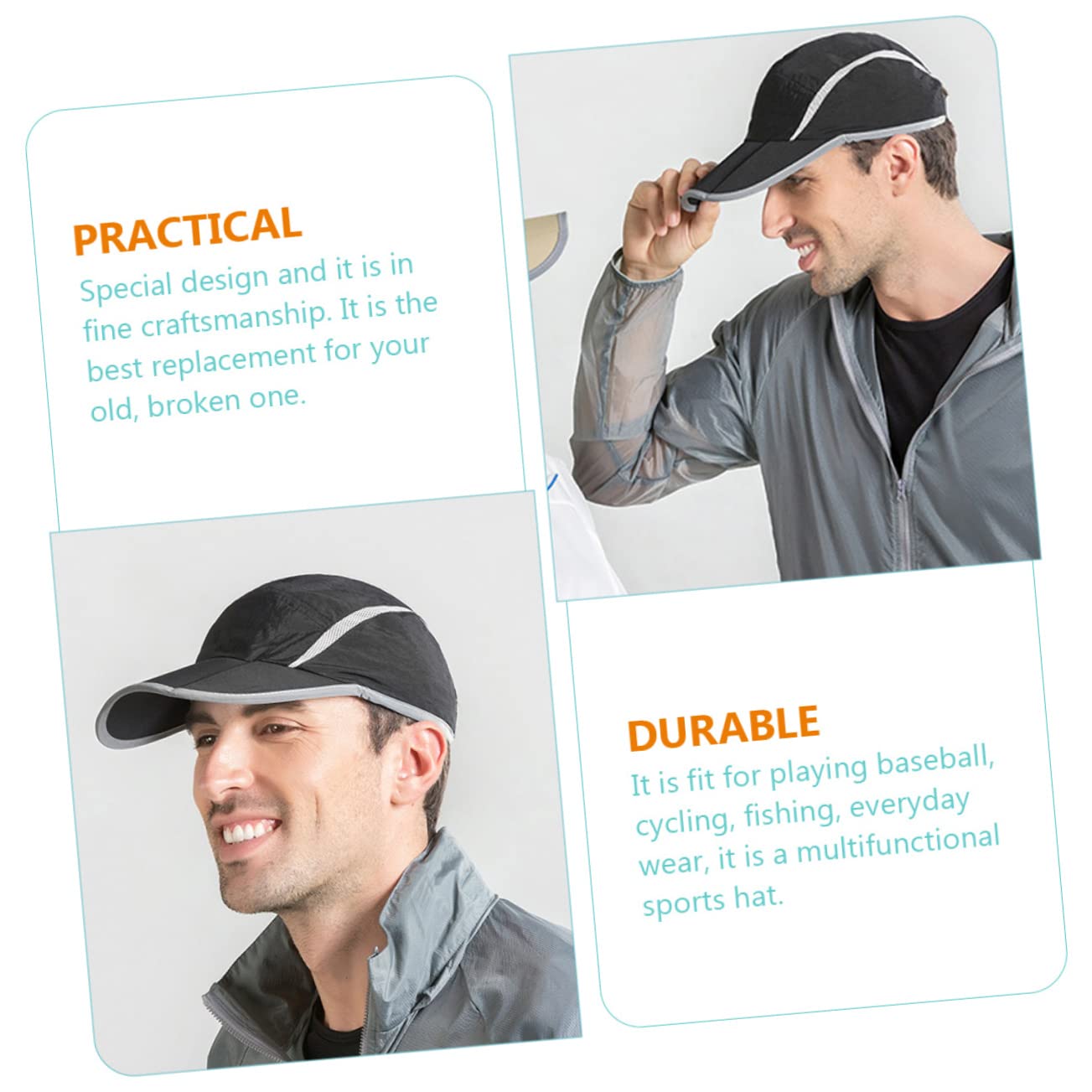 Gorra De Beisbol Sombreros Gorra De Tenis Gorras De Beisbol para Hombre Encabezamiento Sombrero Liso Sol Mujer Corriendo Sombrero Gorras Deportivas para Hombre Visera Nylon Black