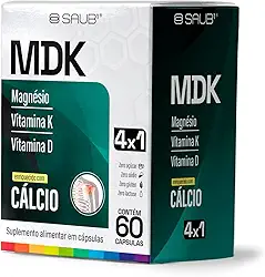 Suplemento Alimentar Cálcio MDK 4x1 em Cápsulas 60 Unidades Magnésio, Vitamina K, Vitamina D