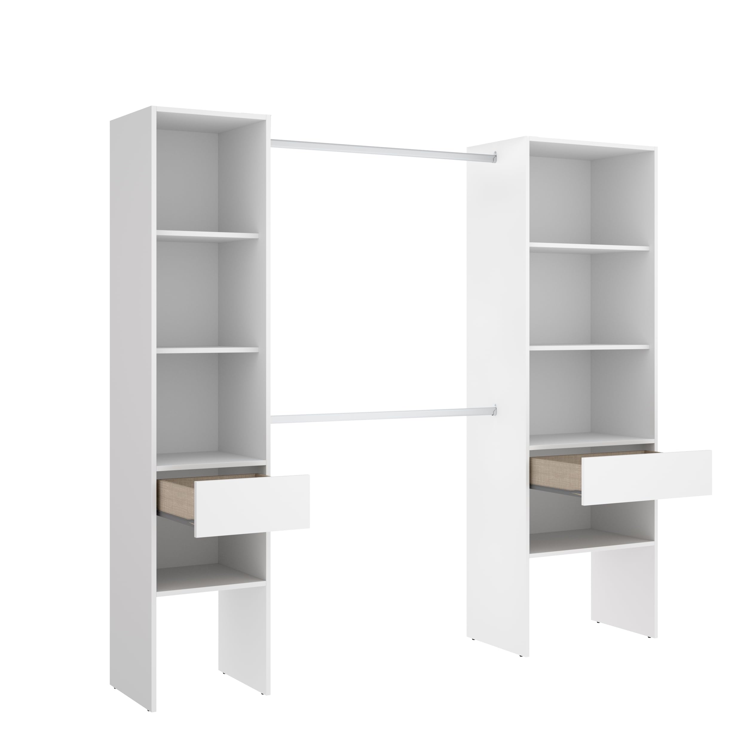 DEKIT GRUPO RIMOBEL SUIT - Vestidor con dos columnas y dos cajones - BLANCO - 185 x 160 x 50