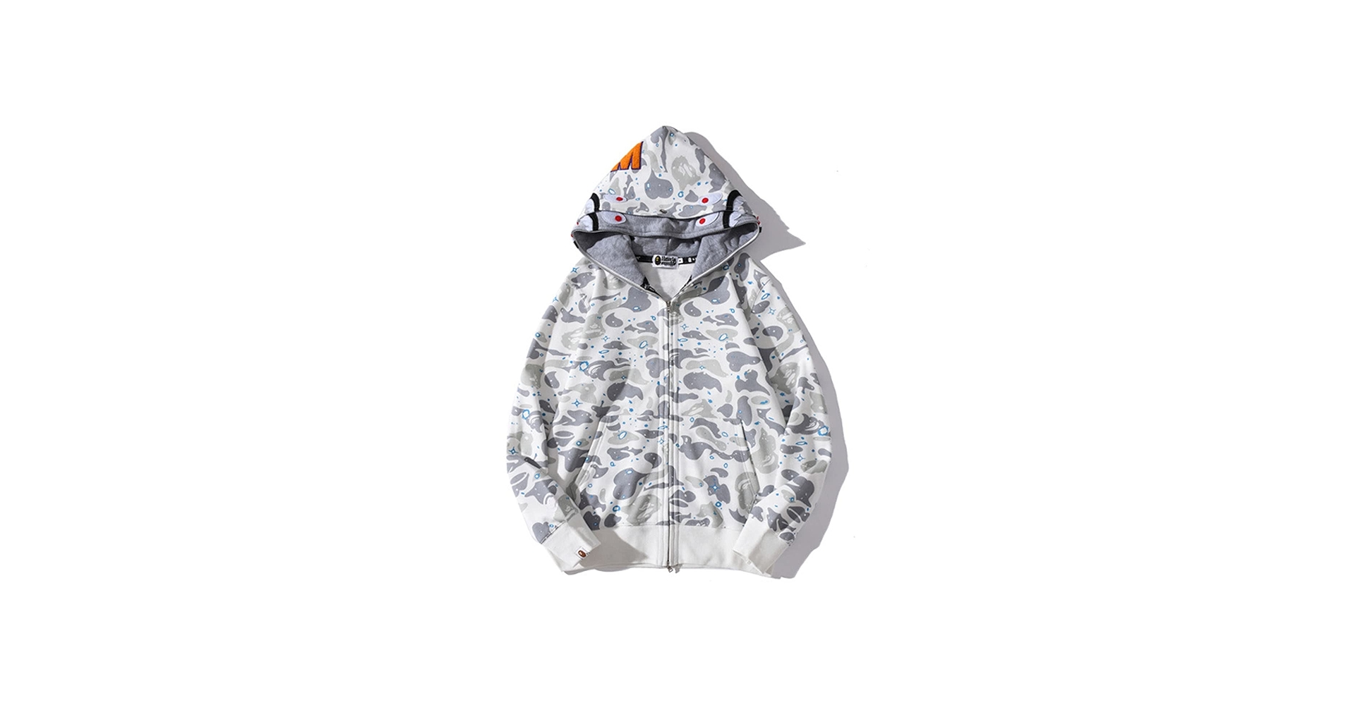 ZXFQS Bape Hoodie Shark Head Men Luminous Star Double Hooded