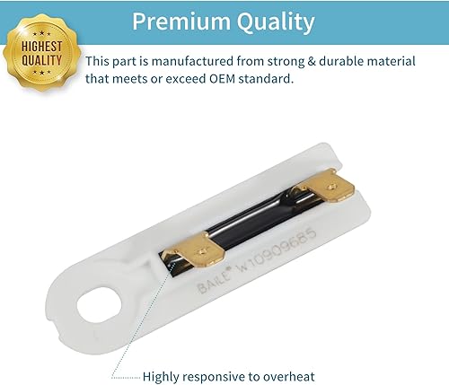 Miniatura 6 de BAILE - Fusible térmico de repuesto para Whirlpool Kenmore W10909685 W10693363, repuesto de fusible térmico, fácil de instalar