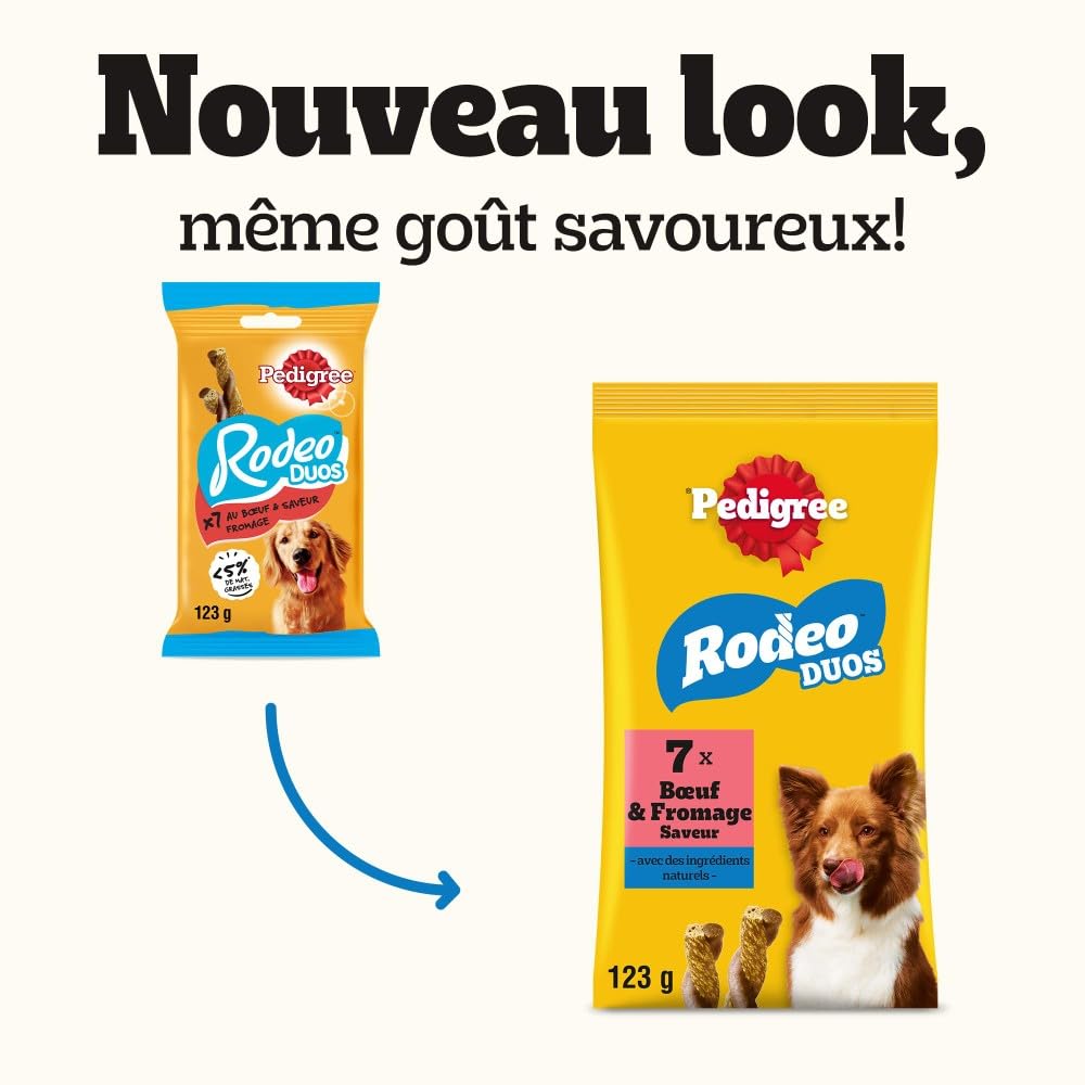 Pedigree Rodeo Duos 7 Torsades au Bœuf et au Fromage friandises pour Chien (Pack de 10)
