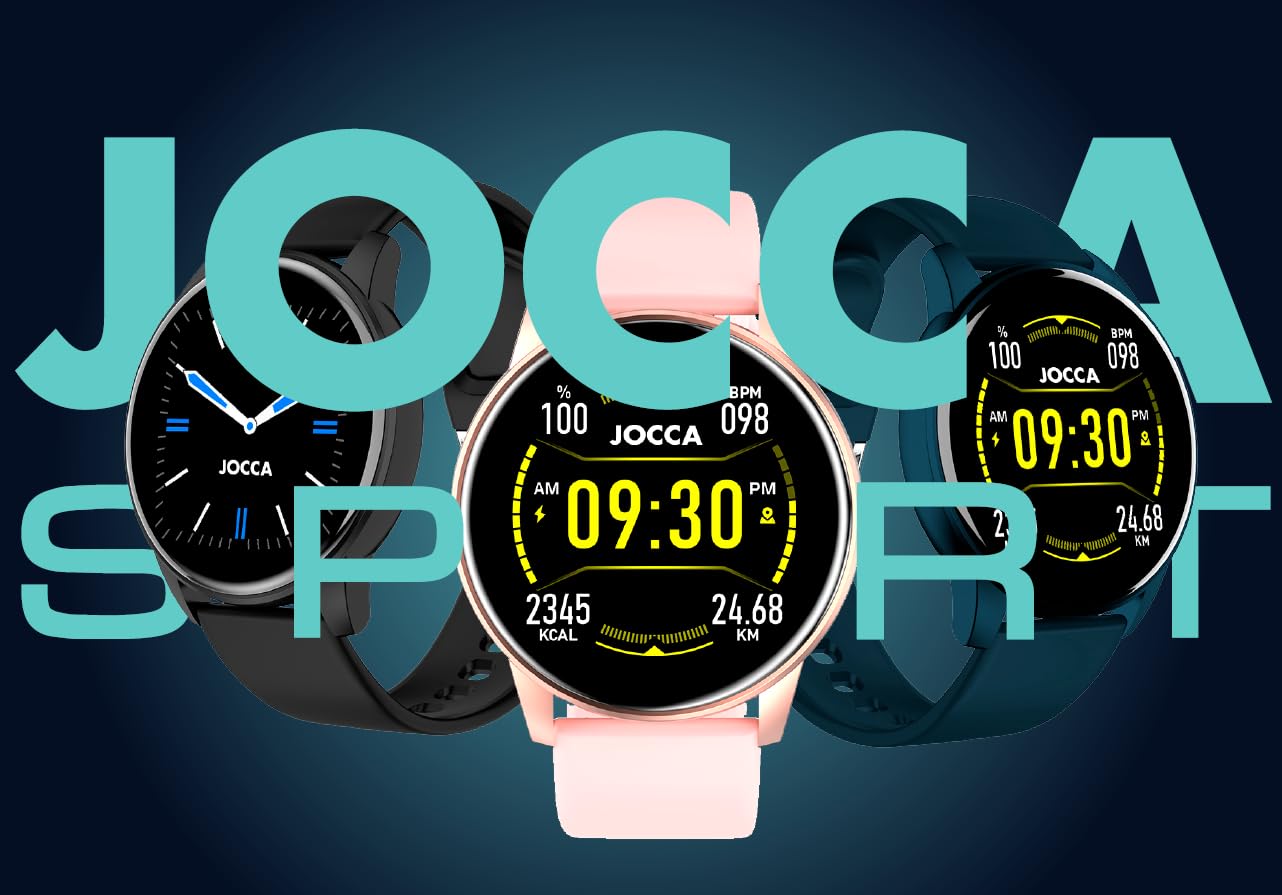 Jocca - Smartwatch | Pełny ekran dotykowy | Łączność bezprzewodowa: Bluetooth | Żywotność baterii 7-10 dni | Kompatybilny z: Android 5.1 i iOS 8.0 lub nowszy | APLIKACJA: Da Fit |