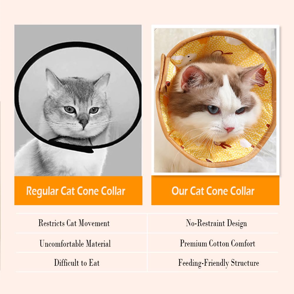 MSLSOZ Cute soft cone for cats easy to clean cat recovery collar, adjustable soft cat cone, cats cones to stop licking - Image 4