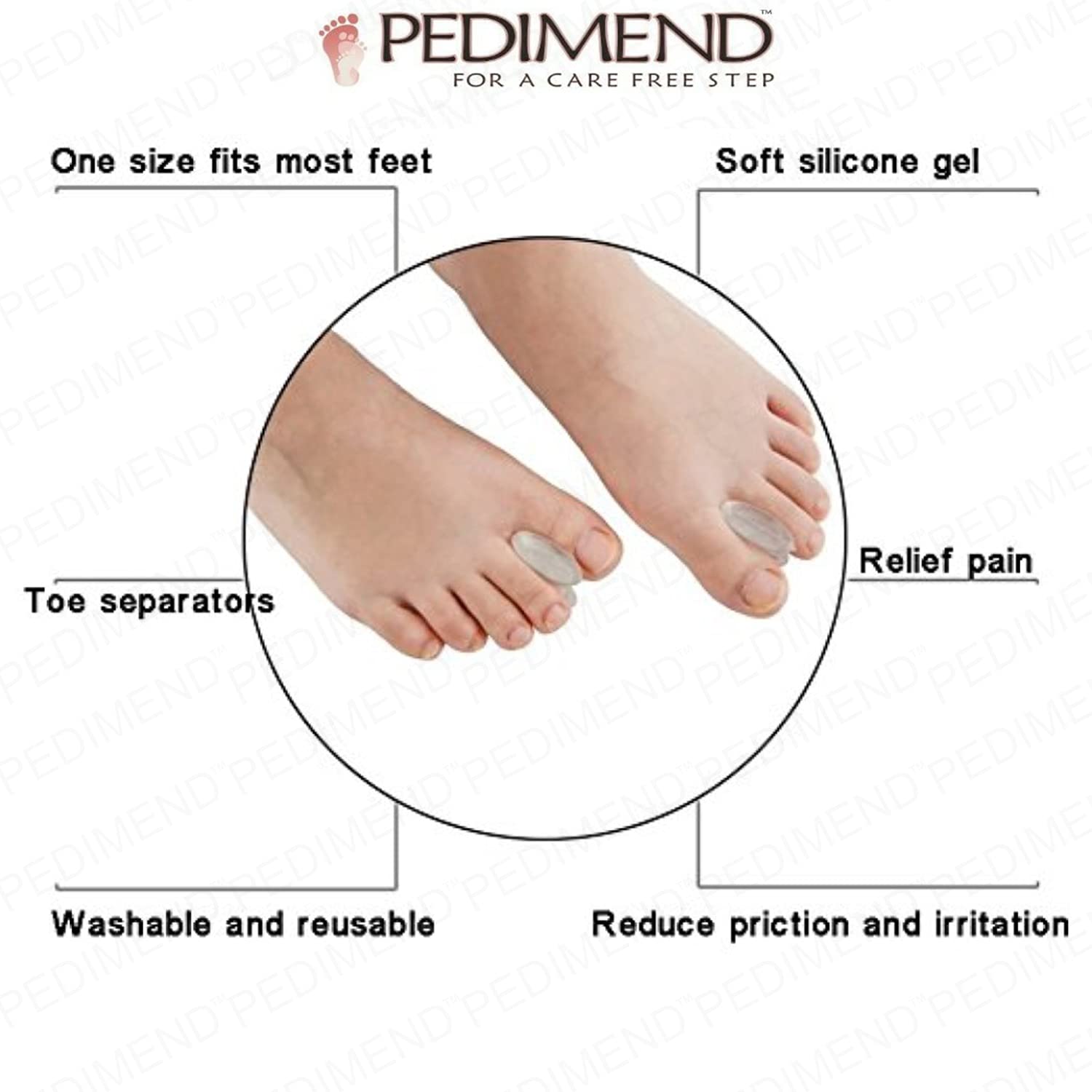 Pedimend originale gel Big Toe separatori crocette – (2PAIRS – 4pcs) | alleviare dolori dovuti a calli | alluce valgo sollievo dal dolore per uomini e donne | protegge riallineando & Moisturises