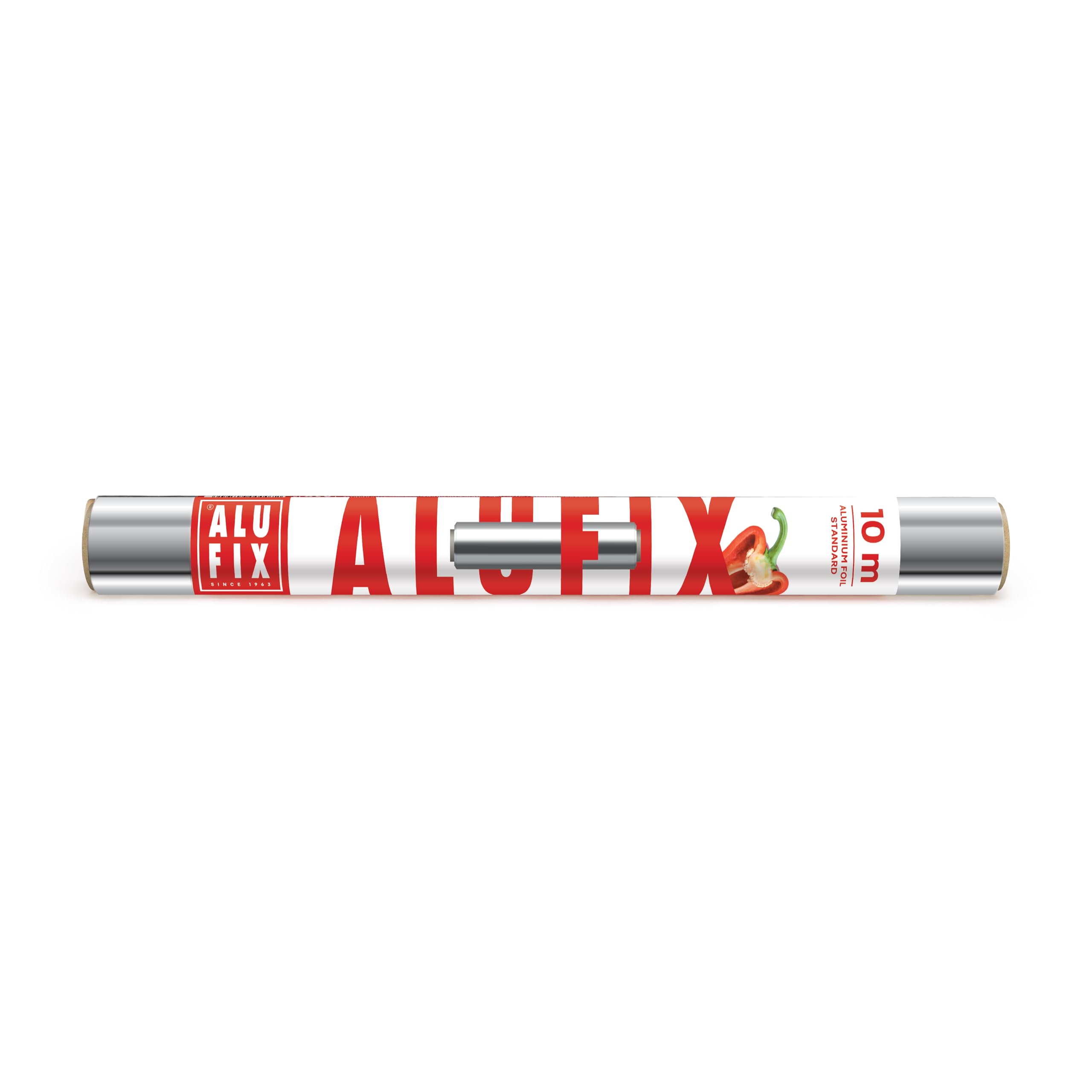 ALUFIX Foglio di alluminio per cottura al forno/ 1 rotolo/ 29 cm x 10 m/ 10 μm/argento/resistente allo strappo/resistente al calore e all'umidità/riciclabile/per la cucina