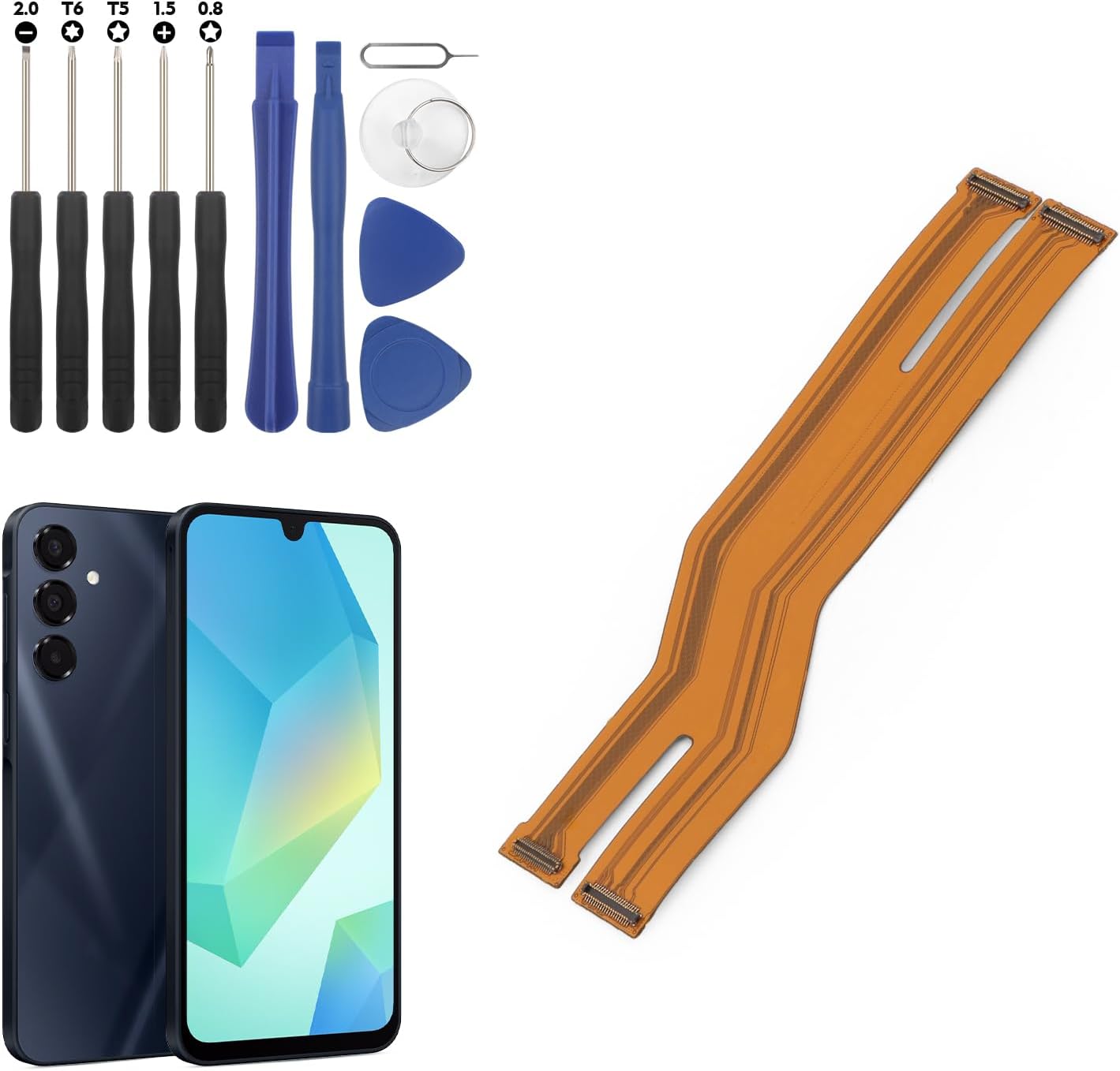 Mainboard Flex Cable Replacement for Samsung Galaxy A16 5G SM-A166B A166U LCD Display Flex Cable for Samsung A16 5G Motherboard Screen Connector Flex Cable Assembly with Tools