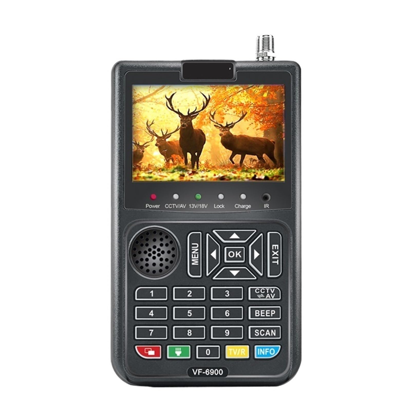 Receptor de satélite Receptor de TV del programa de vídeo en de la pantalla TFT combinada del buscador de satélite de HD Digital 3.5” para Antenas de Sistemas de Recepción Remota(VF-6900 Pro CCTV)