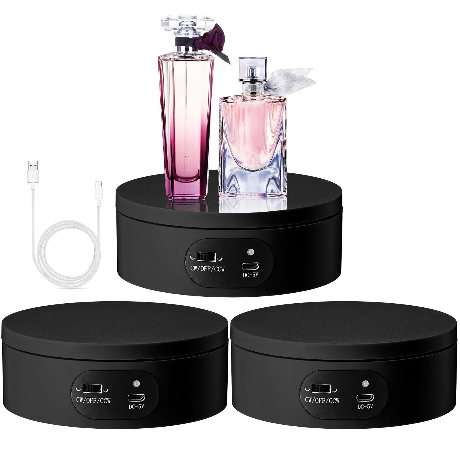 Hoteam Turner Cup Rotating Display Stand for Epoxy Glitter Tumbler Display Turner 360 Degree Tumbler Spinner Automatic Spinning Rotating Platform Mute