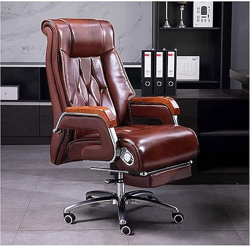 Miniatura 2 de Comfortable Leather Office Desk Chairs with Padded Ergonomic High Back Computer Chair Reclining for Home Live Streaming
