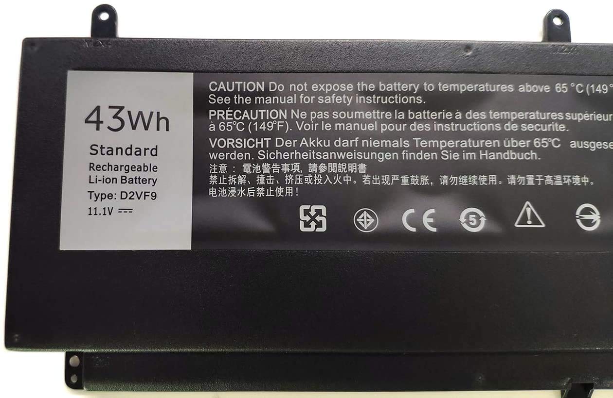 FLIW D2VF9 Replacement Battery Compatible with 15 7547 7548 0PXR51 PXR51 [11.1V 43WH]
