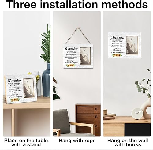 Miniatura 4 de Regalo para madrina de ahijada ahijada, regalo de madrina para cumpleaños, Navidad, propuesta de bautizo, agradecimiento por ser mi madrina, marco