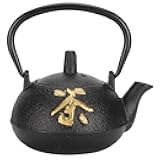Garosa Cast Iron Tea Kettle, Japanese Tetsubin Teapot Cast Iron Teapot Cast Iron Tea Kettle Stovetop Tea and Zen Set Boiler for Home Tea 0.3L