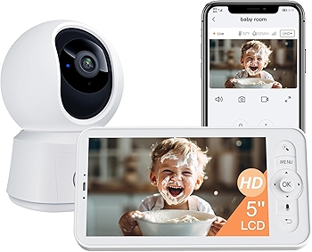 ARENDTI 5-Inch Video Baby Monitor with 360° View and Night Vision