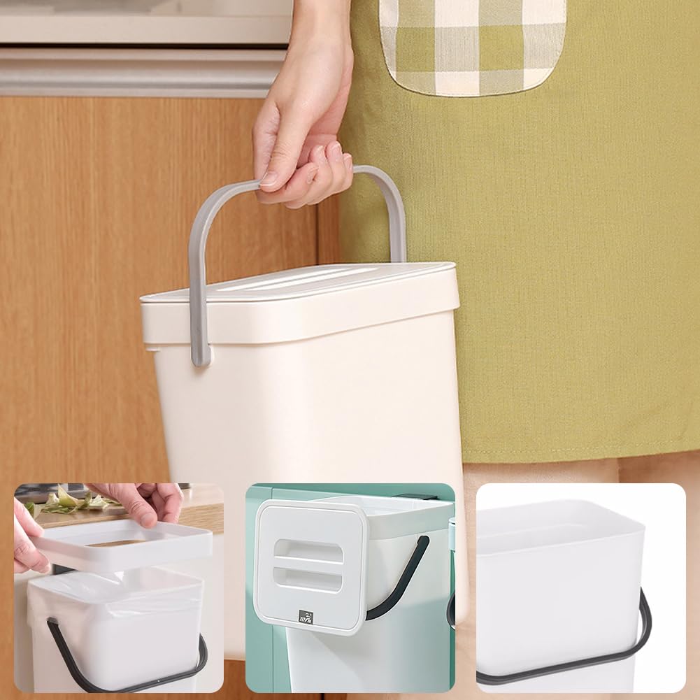 DASIAUTOEM Cestino per la spazzatura da cucina, piccolo, 3 l, con coperchio, per la cucina, per la casa, l'ufficio