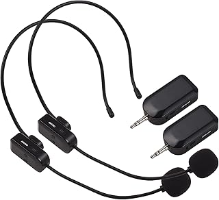 POENVFPO Kablosuz Mikrofonlu Kulaklık, 98 Ft Menzilli Alıcı Mikrofon, Karaoke Için 3'ü 1 Arada Profesyonel Amplifikatör Mikrofonlar, PA Sistemi, Öğretim (2 Mikrofonlu 1 Alıcı)